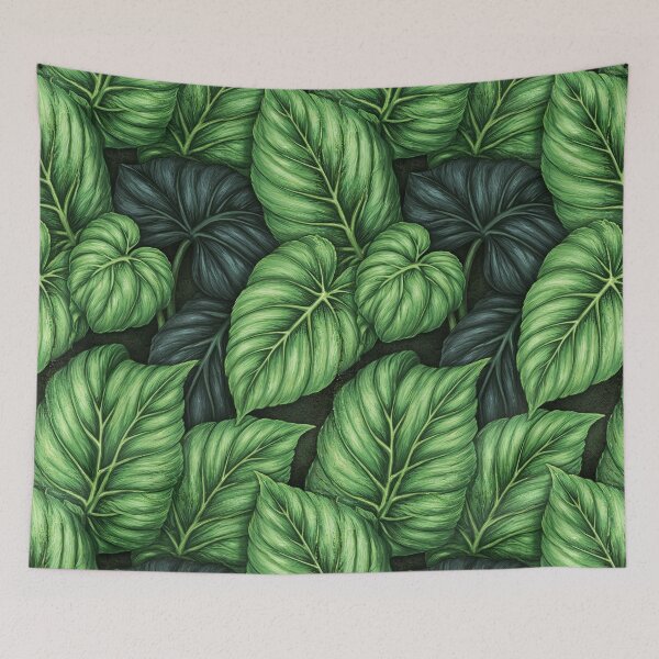 Item preview, Dark Emerald Tropical Jungle Leaf Pattern designed and sold by Piotrek0001.