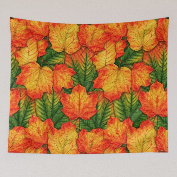 Item preview, Fiery Red and Orange Autumn Foliage Pattern designed and sold by Piotrek0001.