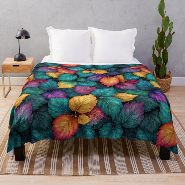 Item preview, Jewel Tone Magenta and Teal Leaf Pattern designed and sold by Piotrek0001.