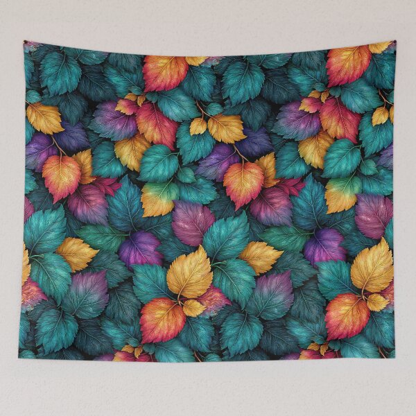 Item preview, Jewel Tone Magenta and Teal Leaf Pattern designed and sold by Piotrek0001.