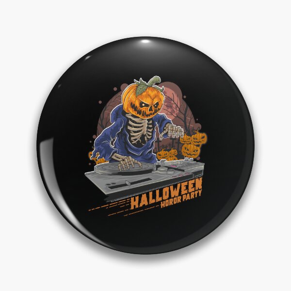 Artikelvorschau, Skelett-DJ Halloween – Kürbiskopf-Plattenspieler entworfen und verkauft von Jackson-Will.