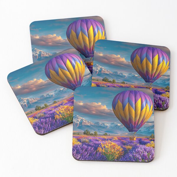Item preview, Vibrant Hot Air Balloon Over Lavender Fields designed and sold by Artessie.