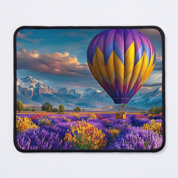 Item preview, Vibrant Hot Air Balloon Over Lavender Fields designed and sold by Artessie.