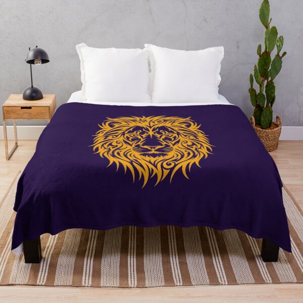 Item preview, Golden Tribal Lion Face Leo Zodiac Wild Animal Vector Graphic designed and sold by KiwiRider.