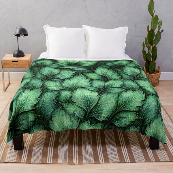 Item preview, Mint and Emerald Green Dense Leaf Pattern designed and sold by Piotrek0001.