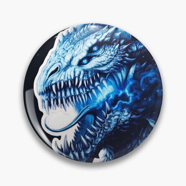 Item preview, Frost Wyrm Blue Dragon Ice Flame Monster Head Sticker designed and sold by bug4j_DragonLab.