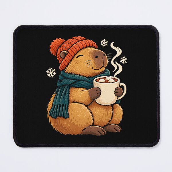 Item preview, Cosy Winter Capybara with Hot Chocolate designed and sold by JesterKrewArt.