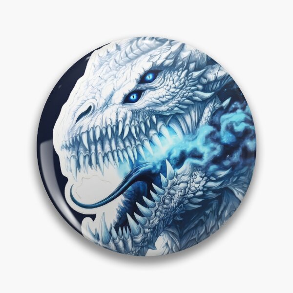 Item preview, Frost Wyrm White Ice Dragon Blue Flame Dark Fantasy Sticker designed and sold by bug4j_DragonLab.