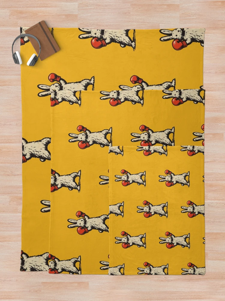 Thumbnail 5 of 6, Throw Blanket, The Boxing Rabbit designed and sold by ALamaStudio.
