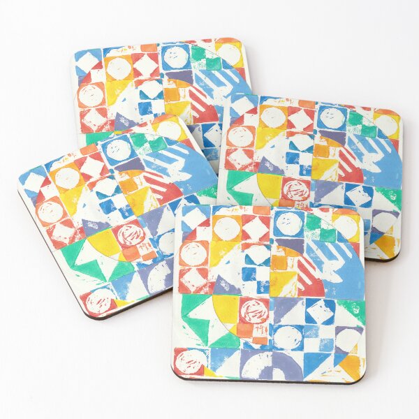 Item preview, Colorful Geometric Abstraction – Hand-Printed Composition designed and sold by Kendica.