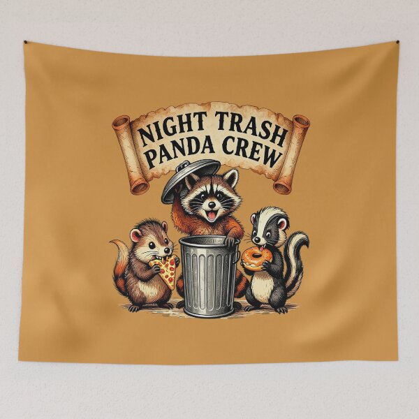 Item preview, Night Trash Panda Crew – Raccoon and Friends designed and sold by Endless7Art.