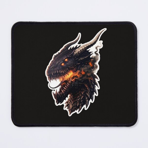 Item preview, Black Fire Dragon Dark Fantasy Lava Beast Monster Sticker designed and sold by bug4j_DragonLab.