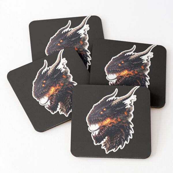 Item preview, Black Fire Dragon Dark Fantasy Lava Beast Monster Sticker designed and sold by bug4j_DragonLab.