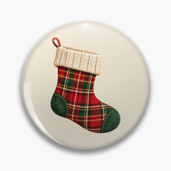 Item preview, Vintage Tartan Christmas Stocking Red Green Plaid Holiday Design designed and sold by astersgraphics.