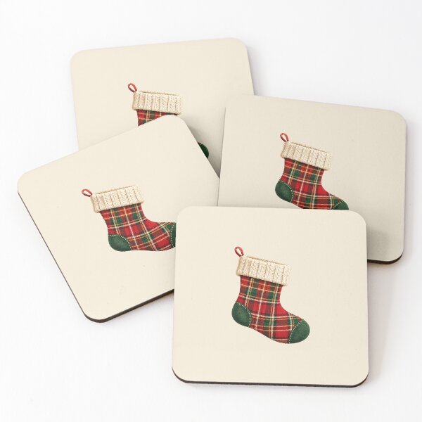 Item preview, Vintage Tartan Christmas Stocking Red Green Plaid Holiday Design designed and sold by astersgraphics.