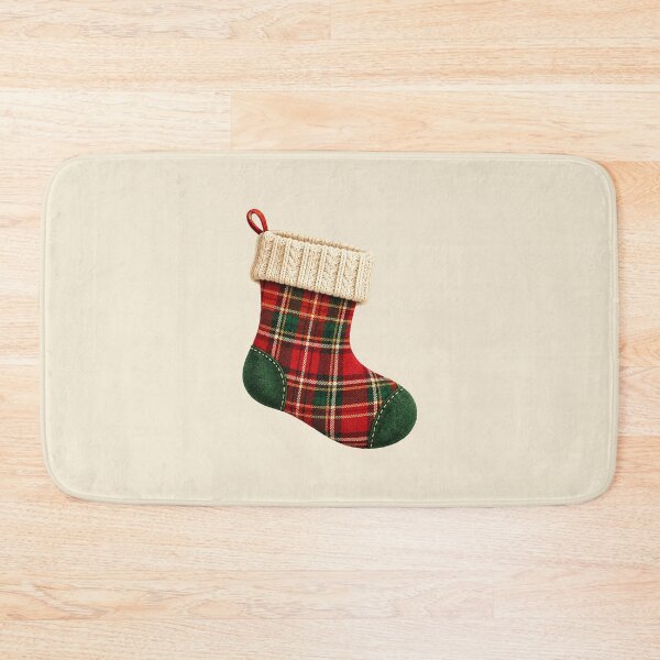 Item preview, Vintage Tartan Christmas Stocking Red Green Plaid Holiday Design designed and sold by astersgraphics.