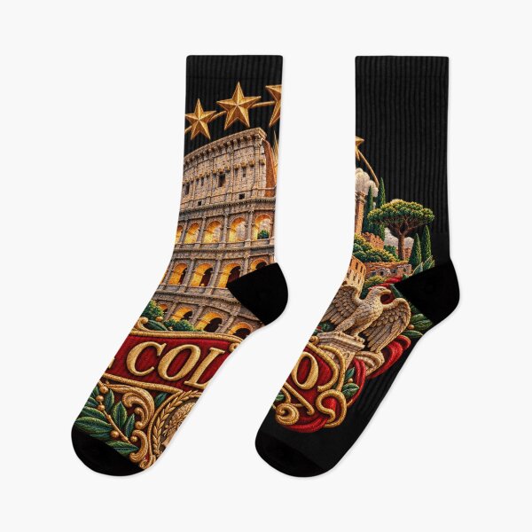 Item preview, Colosseum Rome Embroidery Art – Italian Landmark, Roman Eagles & Golden Stars designed and sold by Emoji Emblems.