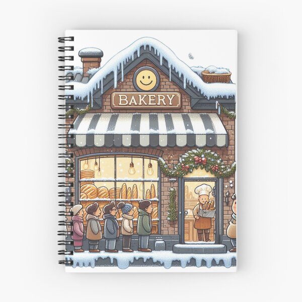 Item preview, Cozy Christmas Bakery Scene with Holiday Spirit designed and sold by LavIsInTheAir.