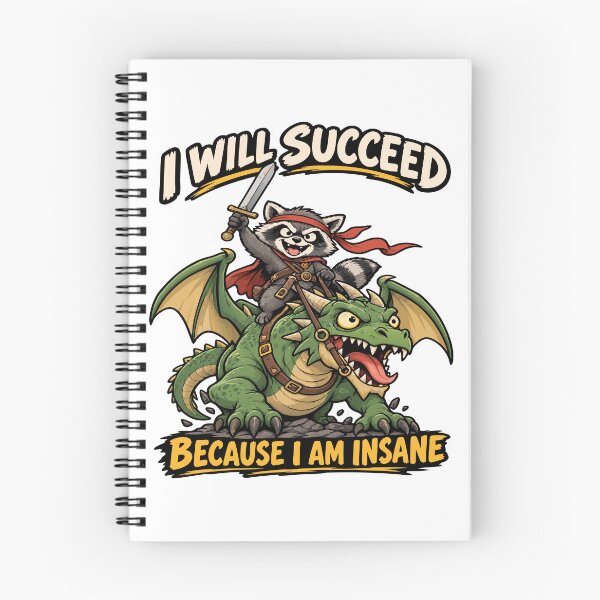 Item preview, Insane Determination Raccoon Riding Dragon Funny Motivation designed and sold by DashBliss.