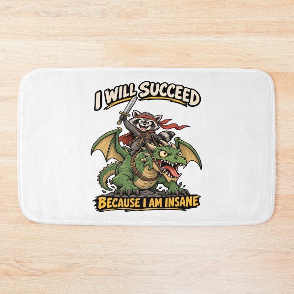 Item preview, Insane Determination Raccoon Riding Dragon Funny Motivation designed and sold by DashBliss.