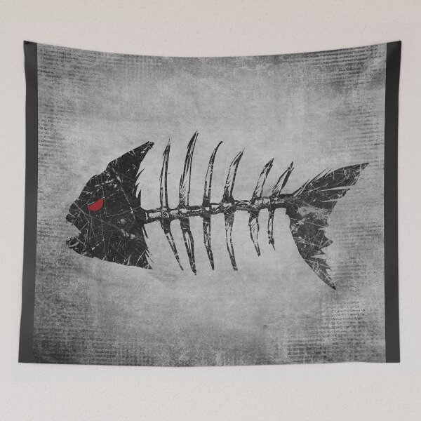 Item preview, Piranha Skeleton Fish Bones Grunge Distressed Punk designed and sold by Ghoul Enterprises.