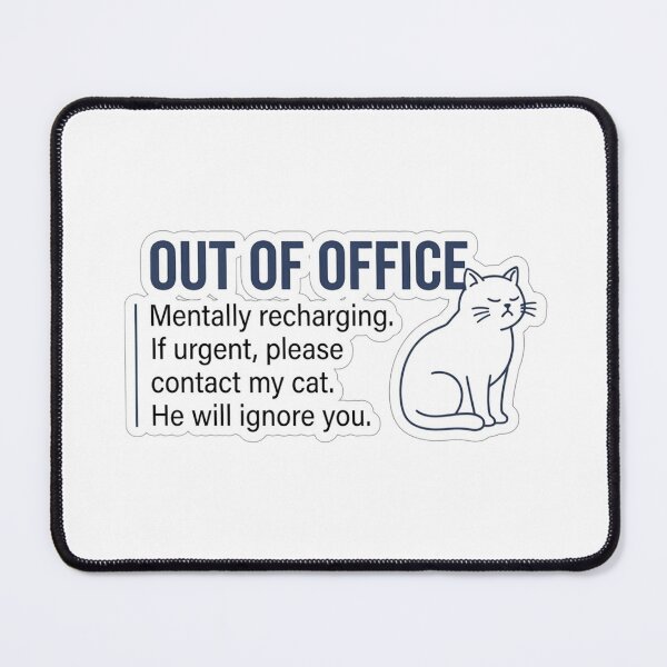 Item preview, Out of Office Mentally Recharging Funny Cat Introvert designed and sold by jrzvibe.