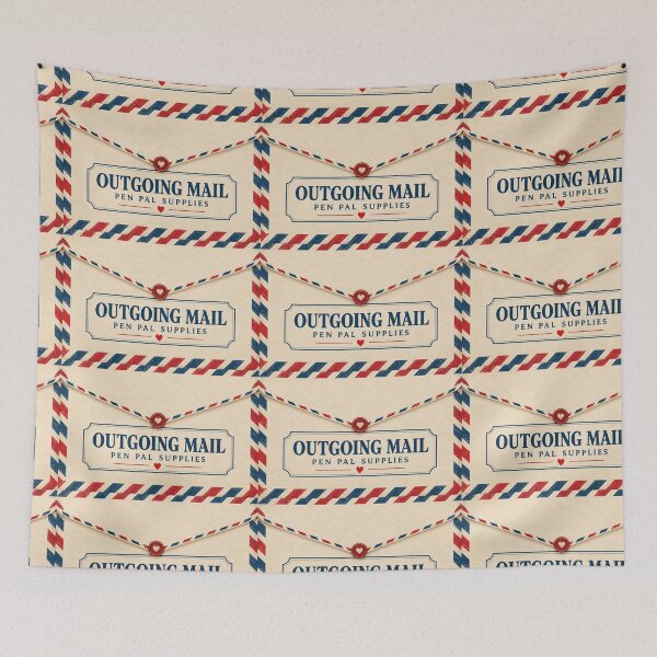 Item preview, Vintage Airmail Pen Pal Supplies Zipper Pouch – Outgoing Mail designed and sold by astersgraphics.