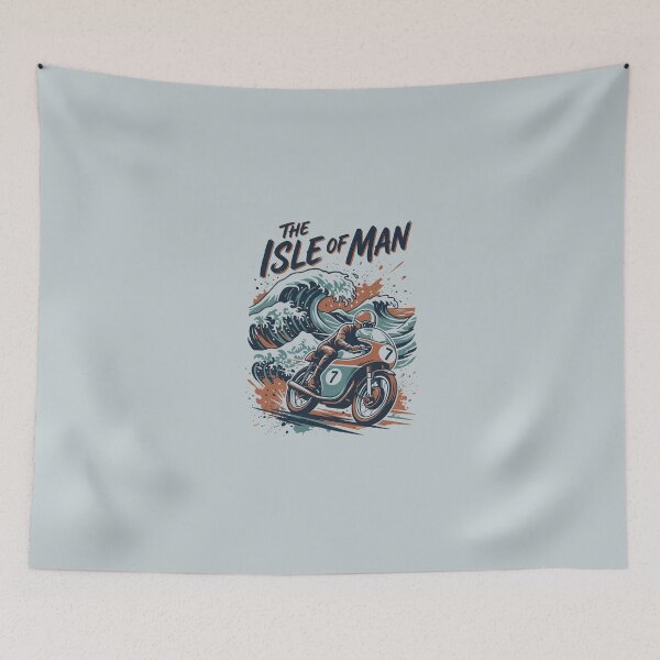 Item preview, Isle of Man TT Vintage Cafe Racer Ocean Wave Motorcycle Graphic designed and sold by KiwiRider.