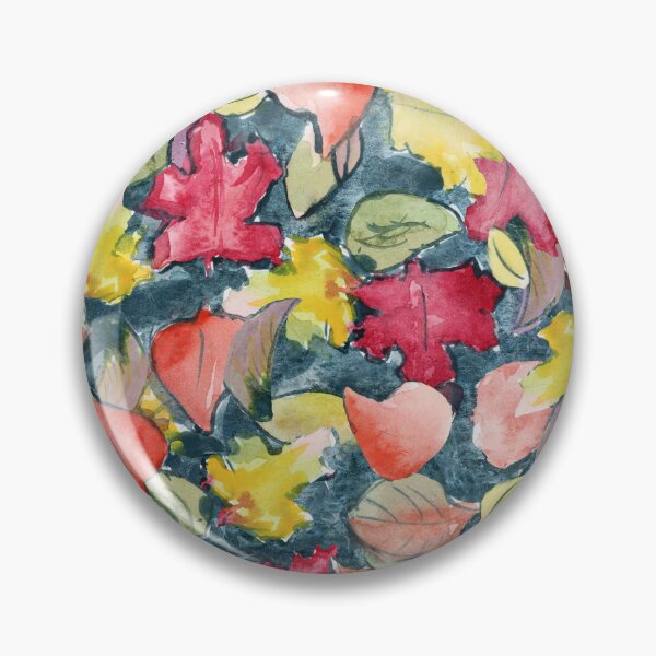 Item preview, Bright Watercolor Autumn Leaves on Deep Midnight Blue Watercolor designed and sold by FaireWaveArt.