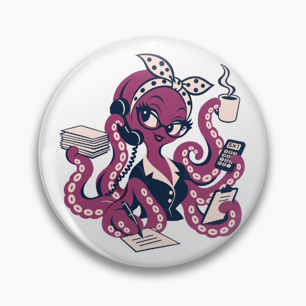 Artikelvorschau, Multitasking-Sekretärin (Oktopus), Büroassistentin (Multitasking) entworfen und verkauft von karamram.