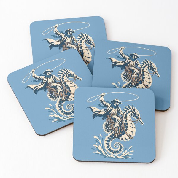 Item preview, Western Cowboy Seahorse Rider – Vintage Sea Adventure designed and sold by karamram.