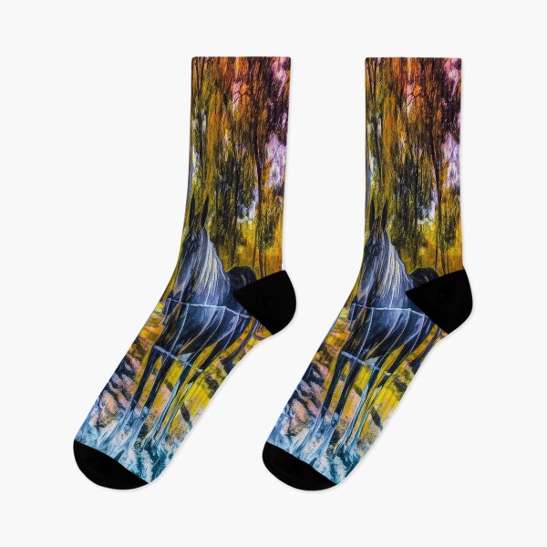 Item preview, Artistic Paintery Horses in Fall Colors designed and sold by NC NatureVisions.