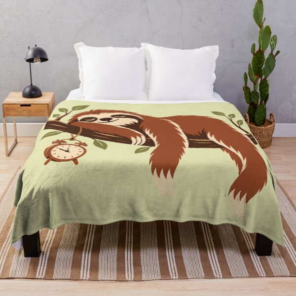 Item preview, Perezoso durmiendo la siesta en la rama de un árbol con despertador designed and sold by karamram.