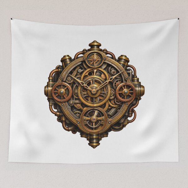 Item preview, Steampunk Mechanical Clock – Vintage Brass Gears and Clockwork Art designed and sold by builtforyou.