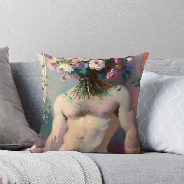 Aperçu de l'œuvre Torse masculin à tête de fleur, art surréaliste créée et vendue par ZhivanCrimson.