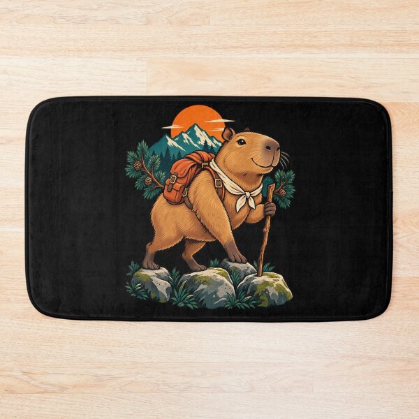 Item preview, Capybara Hiker on a Mountain Adventure designed and sold by JesterKrewArt.