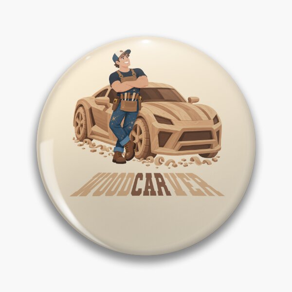Item preview, Wood Carver With a Wooden Car | Funny Wood Carving Pun designed and sold by karamram.