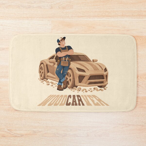 Item preview, Wood Carver With a Wooden Car | Funny Wood Carving Pun designed and sold by karamram.