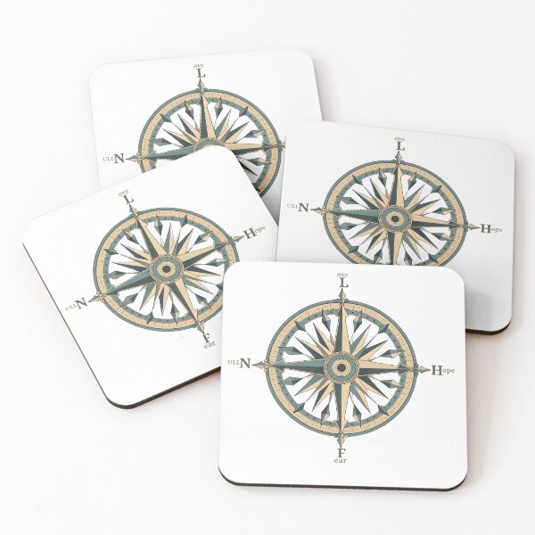 Item preview, Compass Rose Love Hope Fear Null Vintage Nautical Compass designed and sold by HueHup.