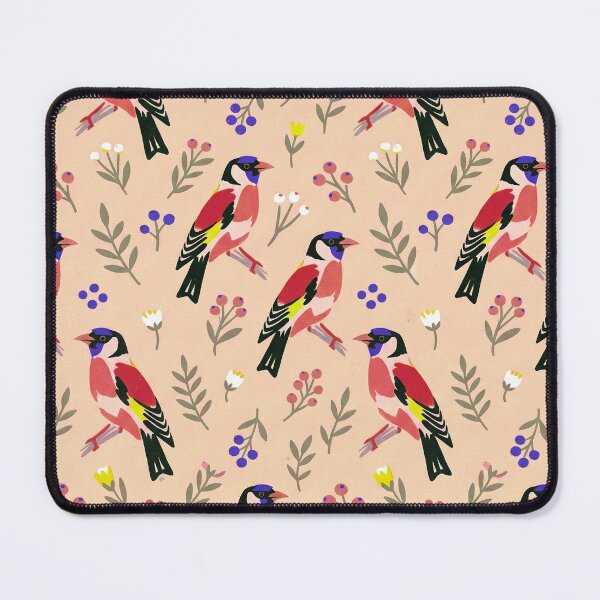 Item preview, Peach Goldfinch Pattern with Wild Berries designed and sold by Fani*.