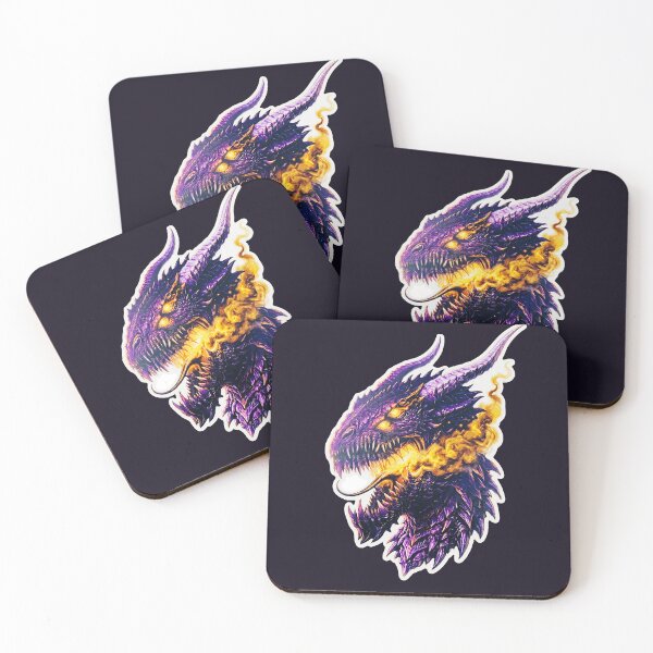 Item preview, Purple Fire Dragon Void Drake Golden Flame Monster Sticker designed and sold by bug4j_DragonLab.