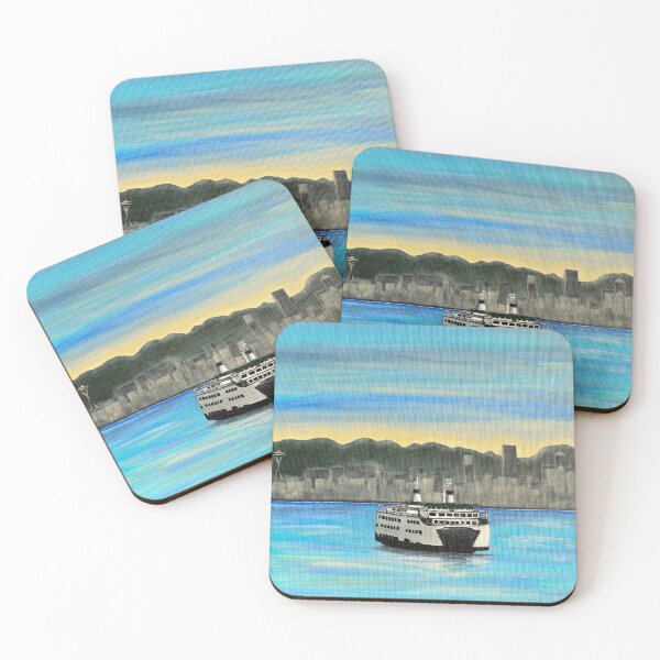Item preview, Seattle View Ferry Painting designed and sold by Art by Kirsten Sneath.