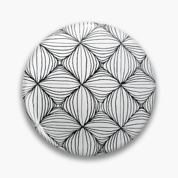 Item preview, Optical Rhomboid Waves - Freehand Black Ink Art designed and sold by BlackNordicLines.