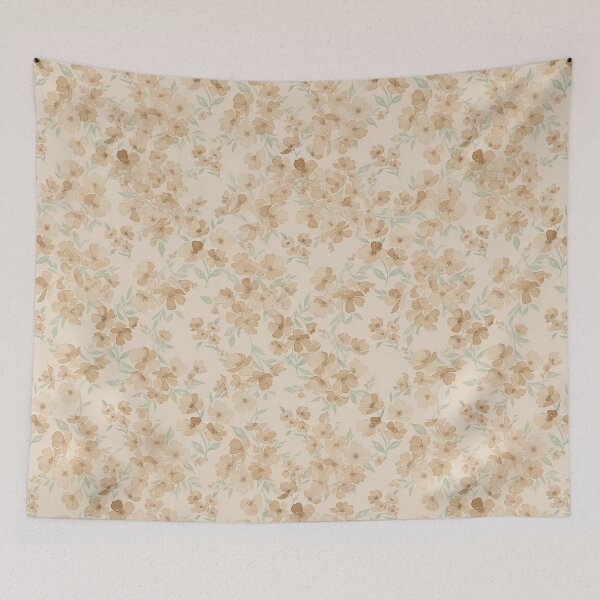 Item preview, Neutral Watercolor Floral Pattern in Beige, Tan and Sage Green designed and sold by FawnFeatherCo.