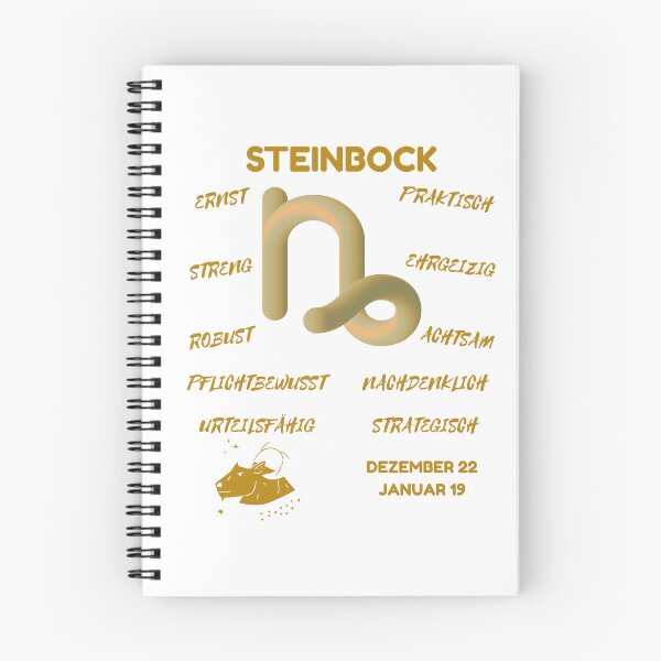 Item preview, Steinbock Zodiac Sign Astrology Symbol Horoscope - Metallic Gold & White (German Version) designed and sold by ZODIARA.