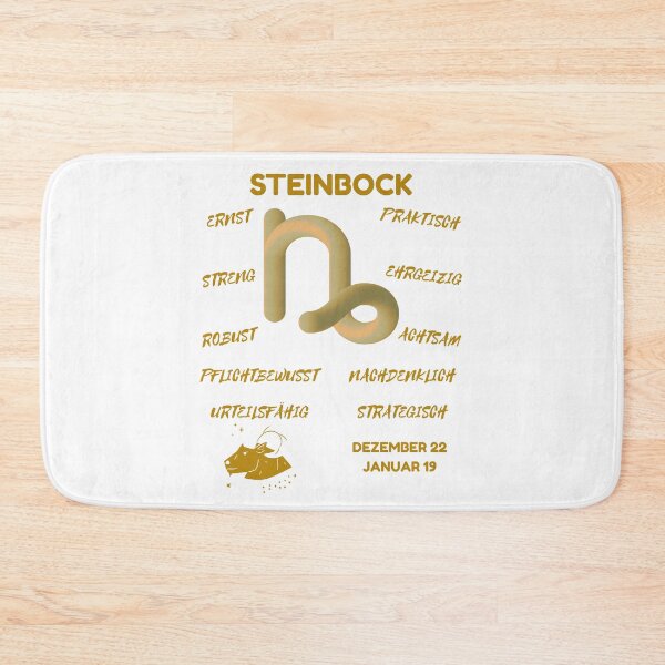 Item preview, Steinbock Zodiac Sign Astrology Symbol Horoscope - Metallic Gold & White (German Version) designed and sold by ZODIARA.
