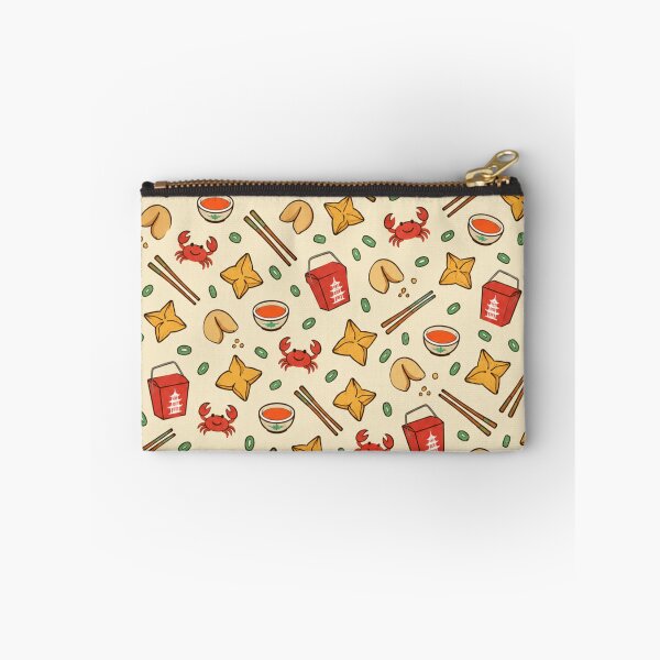 Item preview, Crab Rangoon Retro Food Pattern | Chinese Takeout Fried Wontons, Fortune Cookies and Little Crabs designed and sold by StickyGuys.