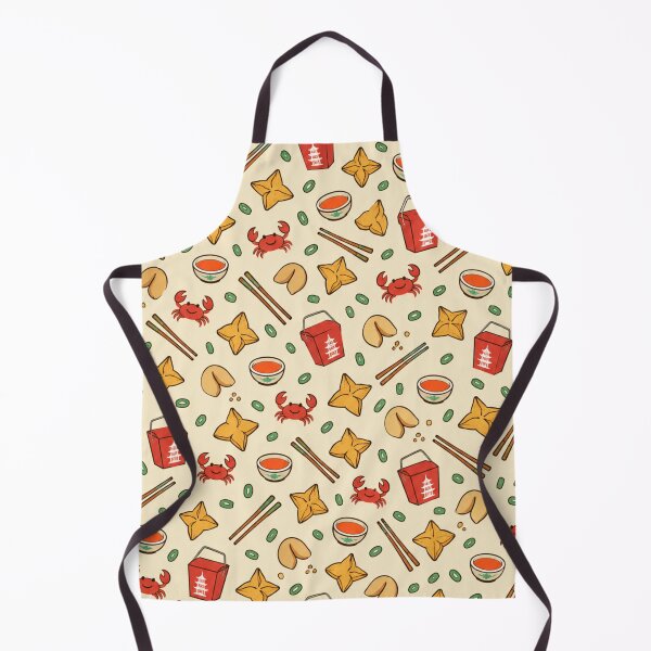 Item preview, Crab Rangoon Retro Food Pattern | Chinese Takeout Fried Wontons, Fortune Cookies and Little Crabs designed and sold by StickyGuys.