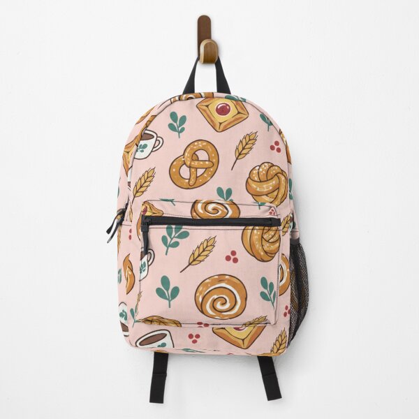 Item preview, Danish Pastry Bakery Pattern | Cinnamon Snails, Custard Danishes and Cardamom Buns on Pink designed and sold by StickyGuys.