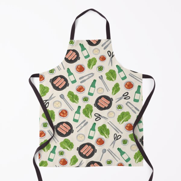 Item preview, Korean BBQ Pattern | Samgyeopsal Grill, Kimchi, Lettuce Wraps and Soju Bottles designed and sold by StickyGuys.